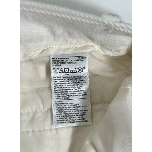 Banana Republic Wide Leg Crop Corduroy Pants Size 10R Ivory Stretch New - Read - Picture 13 of 16